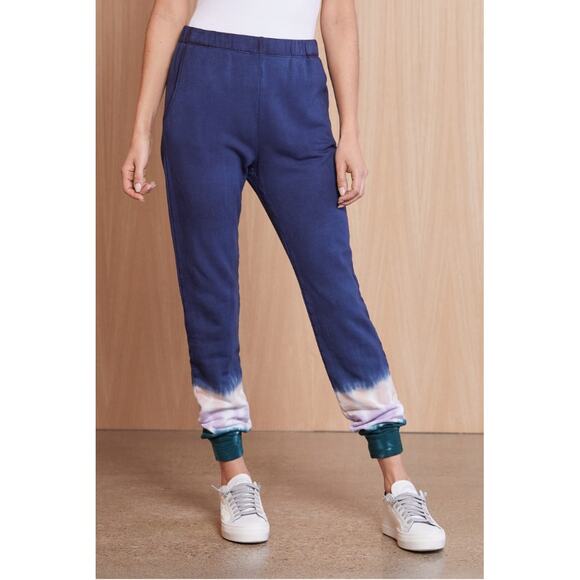 MONROW Evereve NWT Navy Tie Dye Jogger Sweatpant Pant // S - Picture 1 of 12